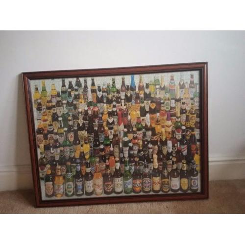 Rare - Framed Jigsaw (1000 pieces) of the bottled beers of the world
