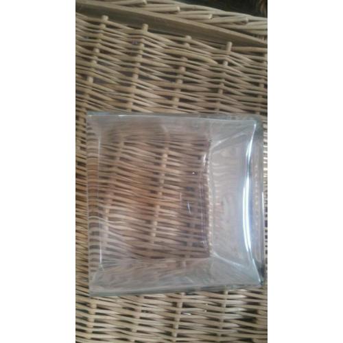 Six Wedding Glass Square Vases