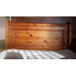 single solid pine sleigh bed with Mattress