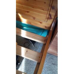 single solid pine sleigh bed with Mattress