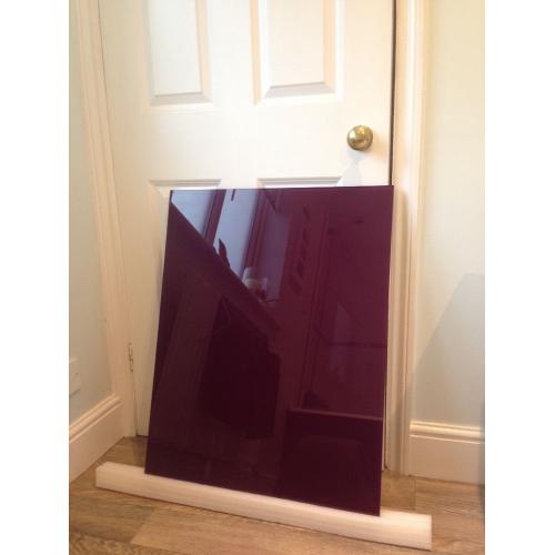 Glass splash back purple/aubergine 770x600mm