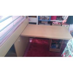 Mid Sleeper with desk draws + shelves