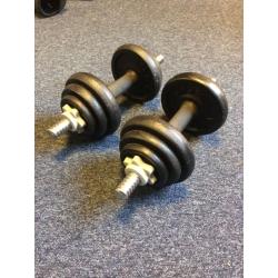 York 15kg Cast Iron Dumbell Set