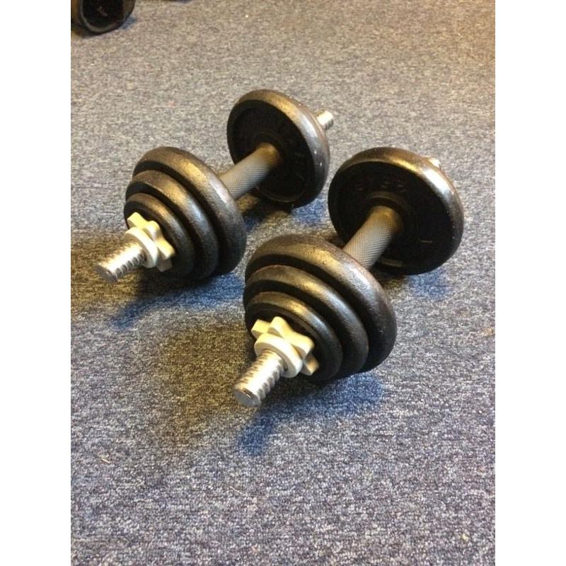 York 15kg Cast Iron Dumbell Set