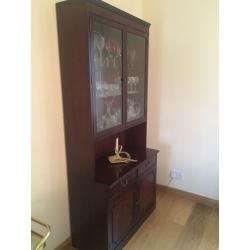 Mahogany with glass display cabinet
