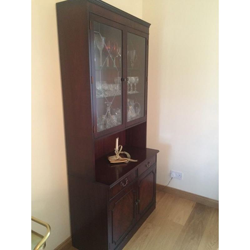 Mahogany with glass display cabinet