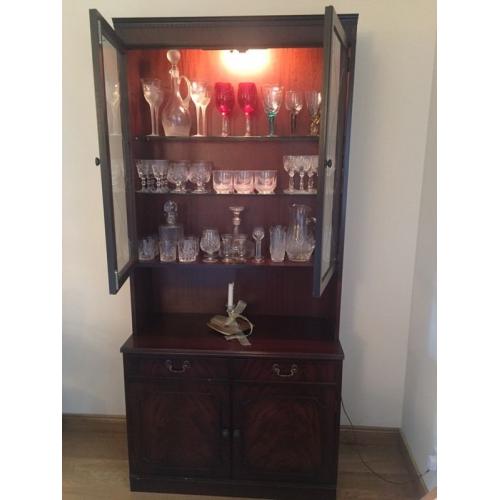 Mahogany with glass display cabinet