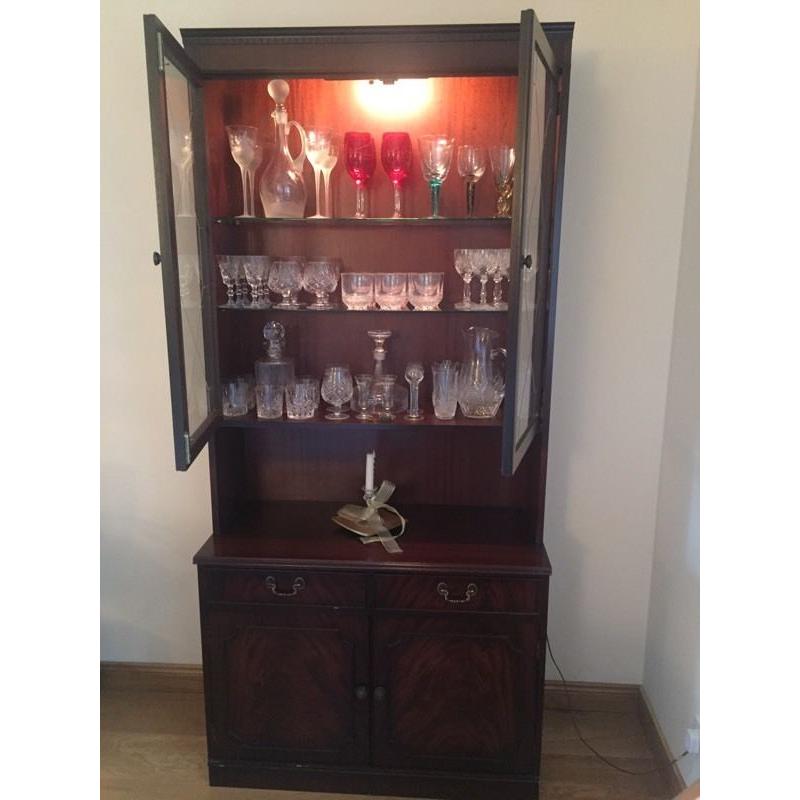 Mahogany with glass display cabinet