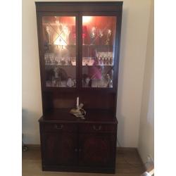 Mahogany with glass display cabinet