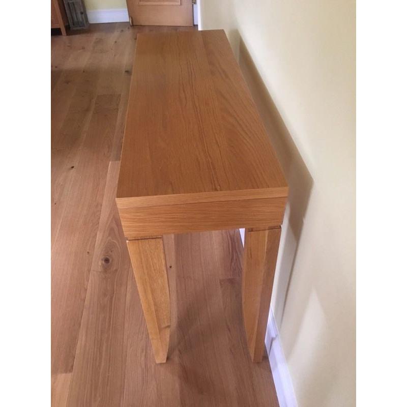 Light oak console table