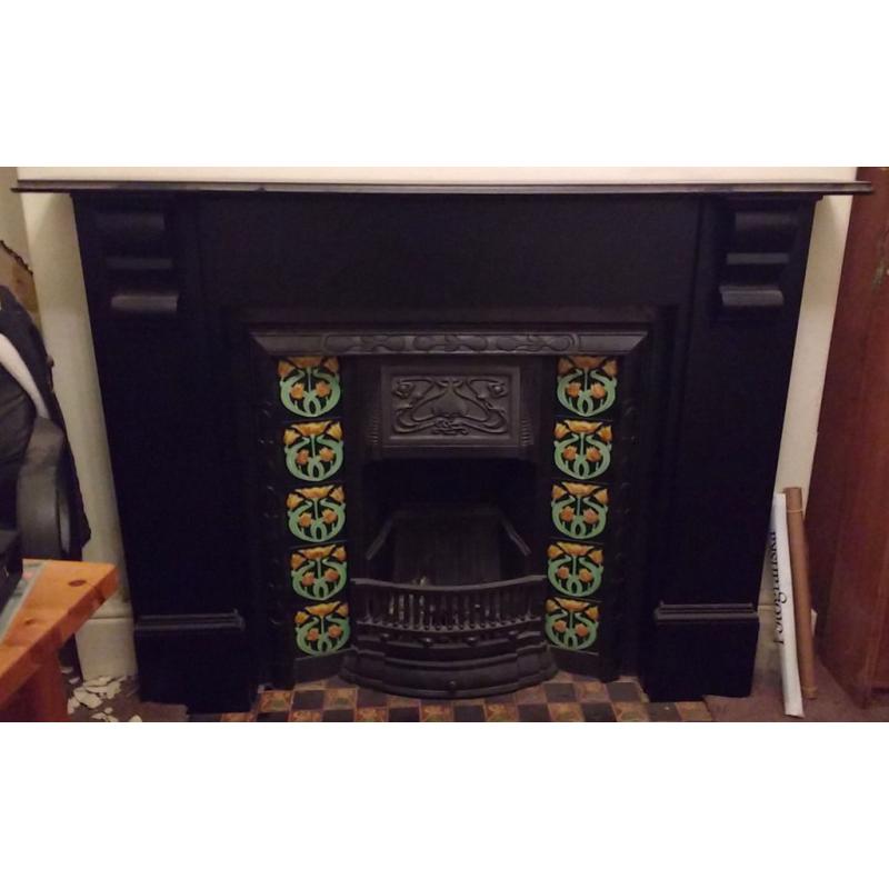 Tiled fireplace insert