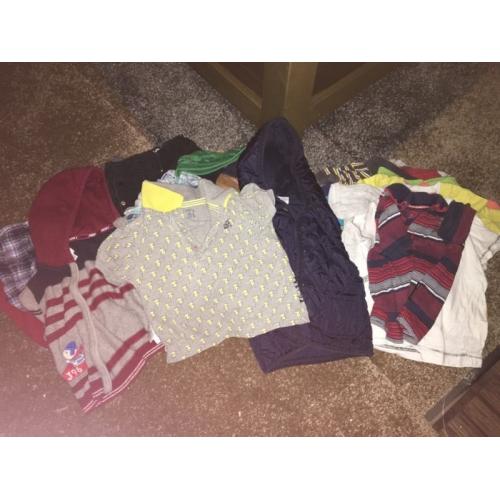 Bundle of boys (some named) clothes range from 6-18 months