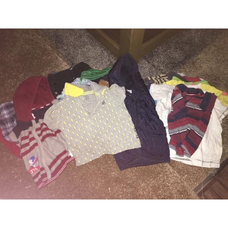 Bundle of boys (some named) clothes range from 6-18 months