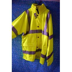 B-Seen PULJ471 Lined Breathable Storm Proof Insulated Hi-Viz Saturn Yellow Security Safety Jacket,