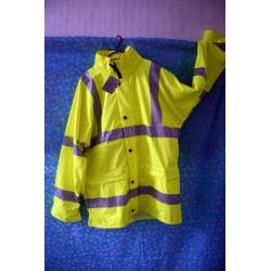 B-Seen PULJ471 Lined Breathable Storm Proof Insulated Hi-Viz Saturn Yellow Security Safety Jacket,