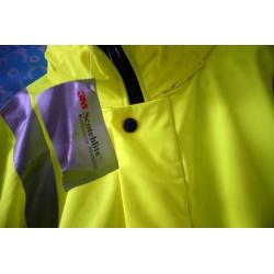 B-Seen PULJ471 Lined Breathable Storm Proof Insulated Hi-Viz Saturn Yellow Security Safety Jacket,