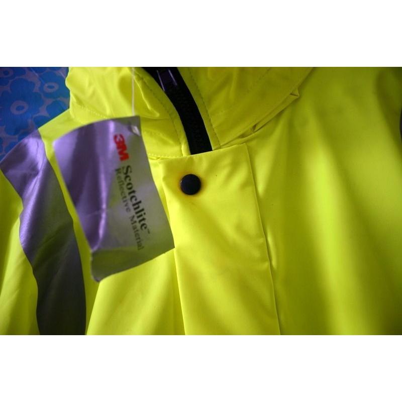 B-Seen PULJ471 Lined Breathable Storm Proof Insulated Hi-Viz Saturn Yellow Security Safety Jacket,