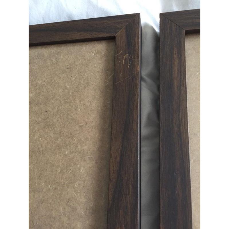 3 large brown photo frames