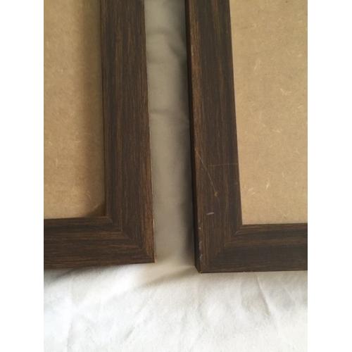 3 large brown photo frames