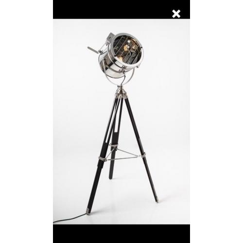 FREE DELIVER- LARGE CHROME PHOTOGRAPHIC HOLLYWOOD FLOORLAMP/ SEARCHLIGHT