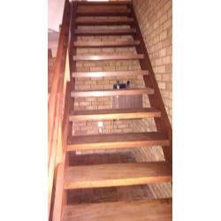Retro Hardwood Open Stairs 36" Wide