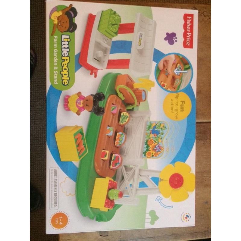 Fisher Price Little People Farm Garden and Stand- brand new