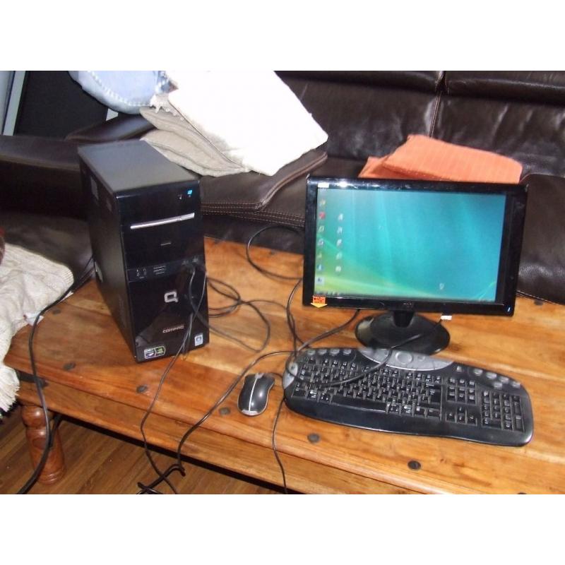 PC (COMPAC PHENOM TRIPLE CORE)KEYBOARD,MOUSE,MONITOR