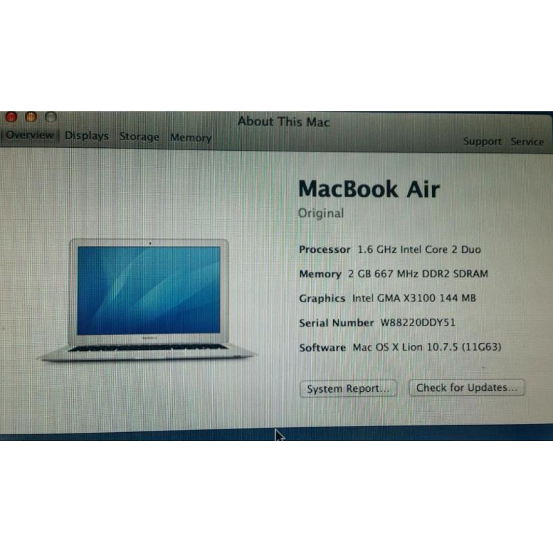 Apple MacBook Air 1.6Ghz Core 2 Duo