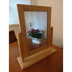 Pine mirror with base - ideal for use on a chest of drawers or dresser