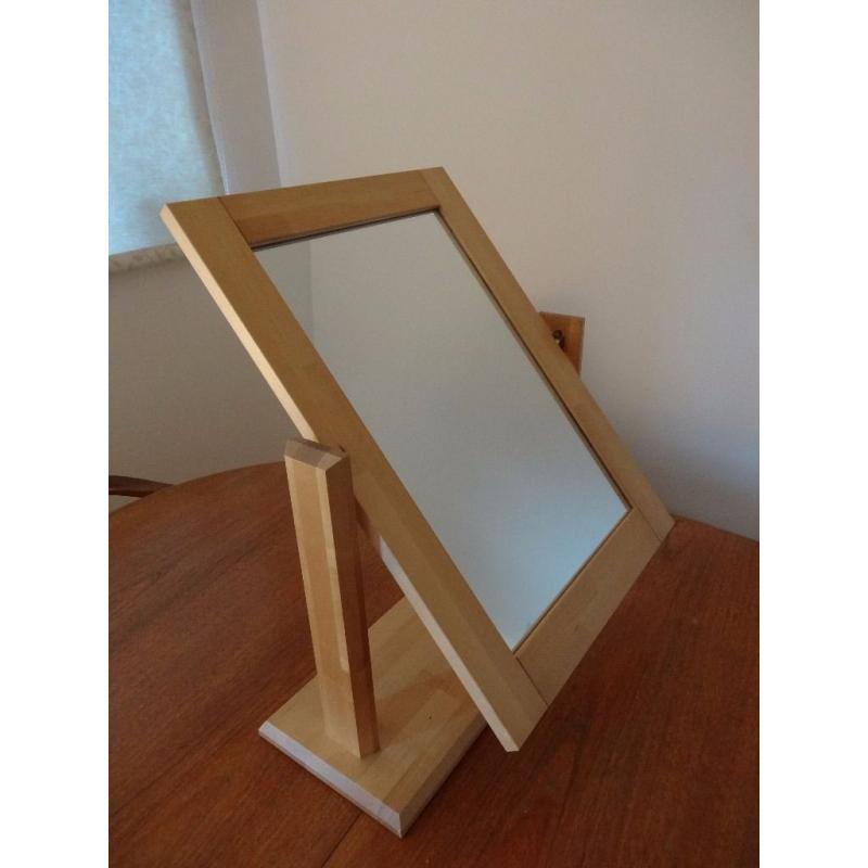 Pine mirror with base - ideal for use on a chest of drawers or dresser