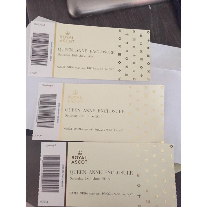 Royal ascot 18th June x3