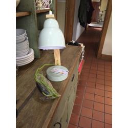 Pale green desk lamp