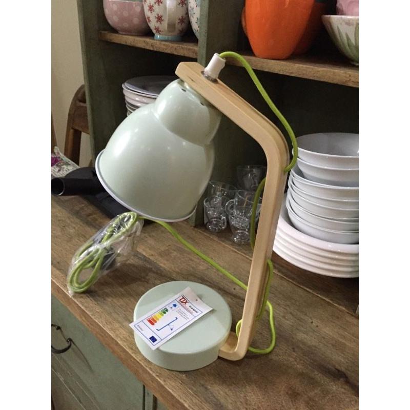 Pale green desk lamp