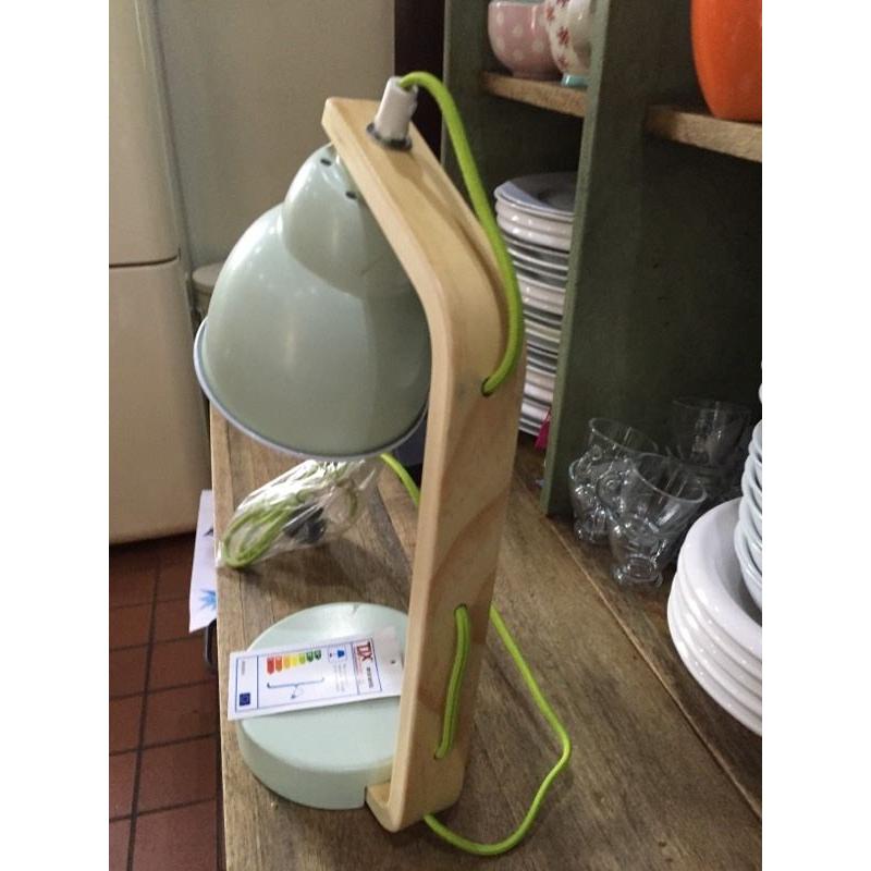 Pale green desk lamp