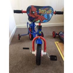 Spiderman bike and scooter