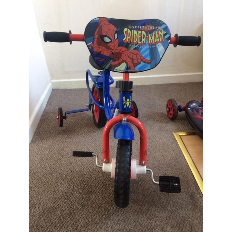 Spiderman bike and scooter
