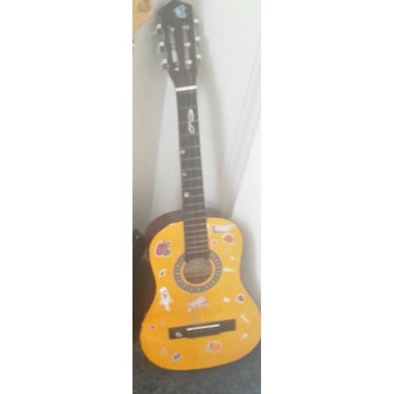 baby girls pram and kids guitar