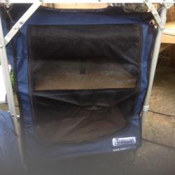 Camping Kitchen with Cupboard Storage and windshield