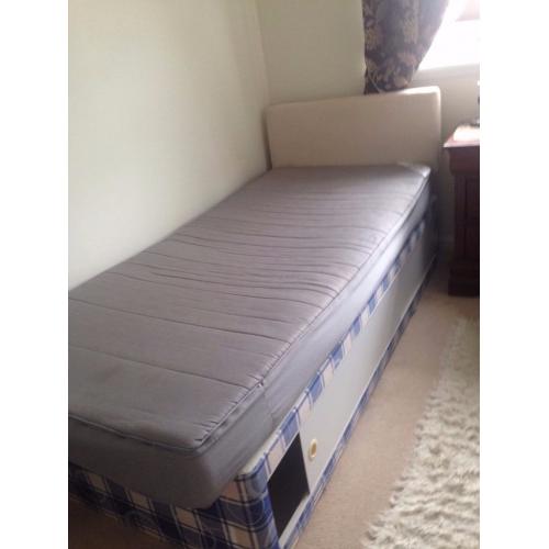 Single bed with Storage, Headrest and Mattress