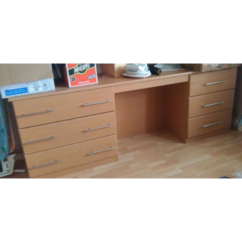 HOUSE CLEARANCE! -huge cream gloss tripple door wardrobe, four generous size shelves and rail