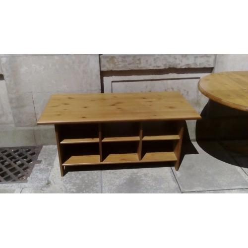 Pine coffee table with shelves underneath dimensions 120 cm x 60 cm