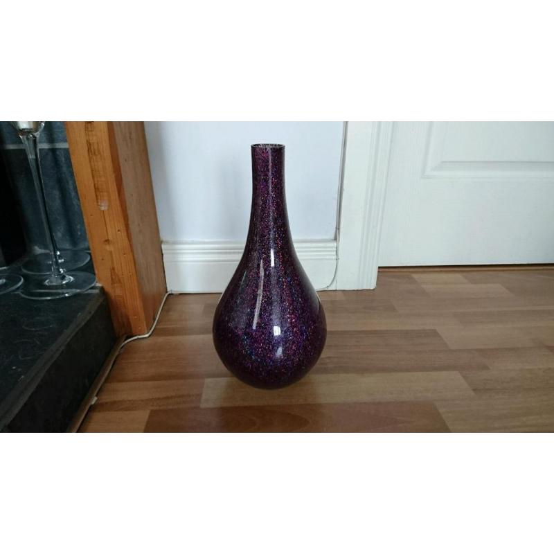 Purple and gold speckled vase