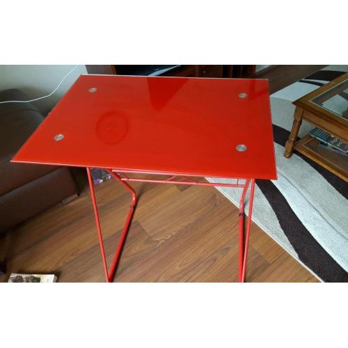 Red office table glass top