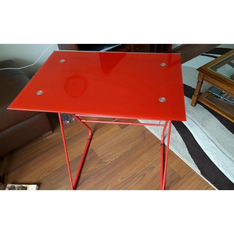 Red office table glass top