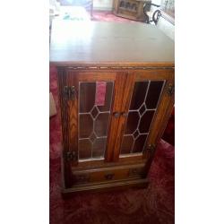Solid Oak Stereo / Display Cabinet