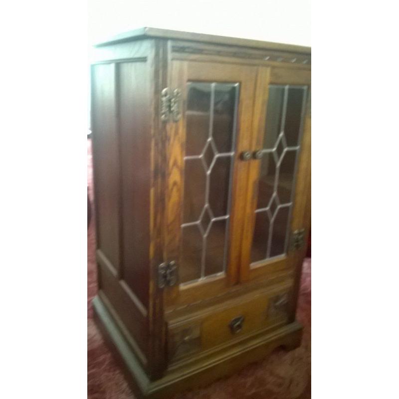 Solid Oak Stereo / Display Cabinet
