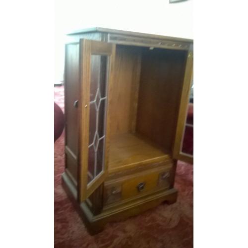 Solid Oak Stereo / Display Cabinet
