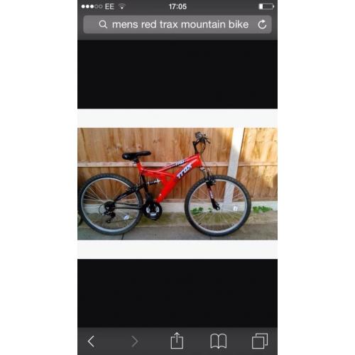 MENS RED TRAX MOUNTAIN BIKE IMMACULATE