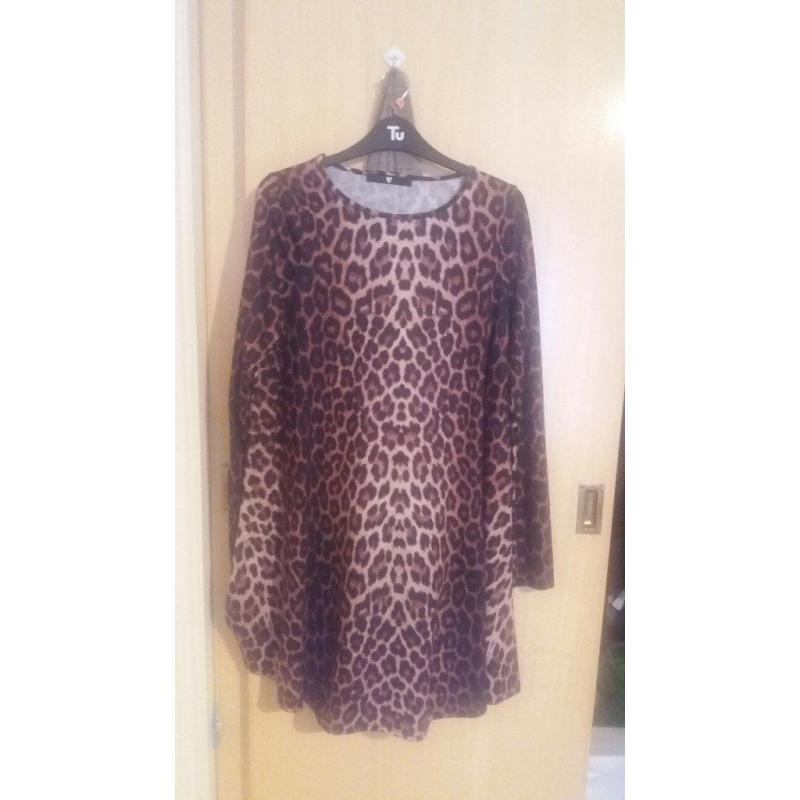 Very Animal Print Swing Dress Size 10