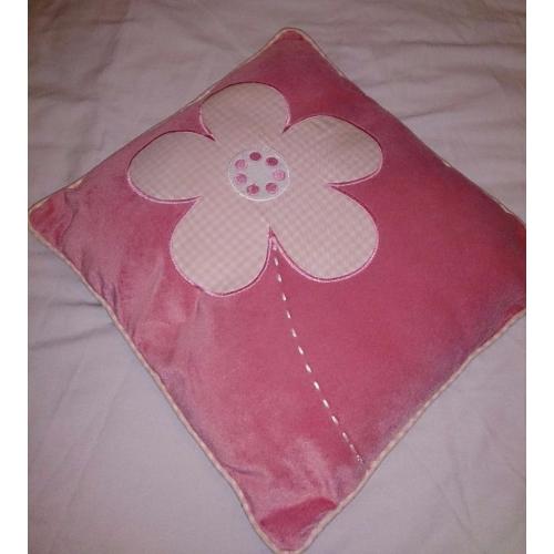 Pink Gingham Double Duvet Set & Pink Cushion
